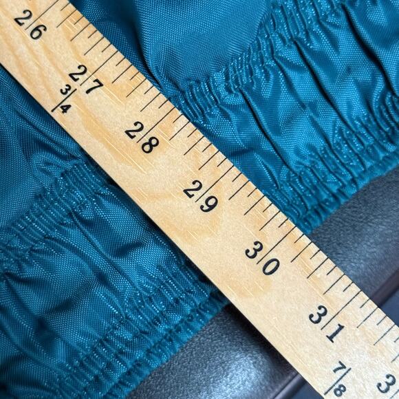 VINTAGE STARTER 90's Streetwear Oversized Hooded Puffer Teal & Navy Full Zip - Picture 5 of 15